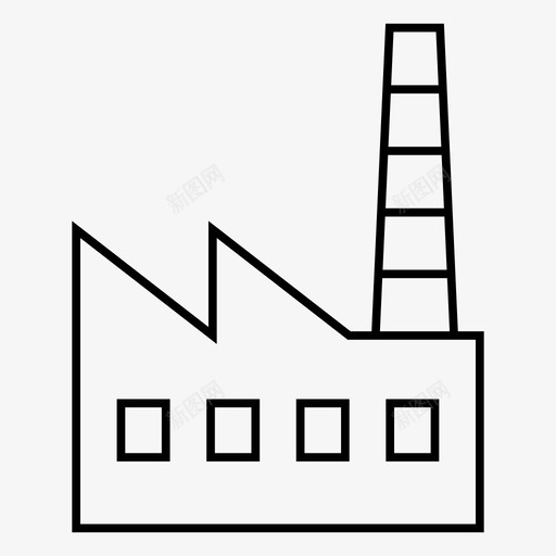 工厂中风烟雾图标svg_新图网 https://ixintu.com 中风 企业 公司 工厂 最小 烟雾 生产 管道 织物 轮廓
