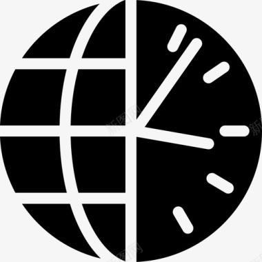世界钟地球仪时间图标图标