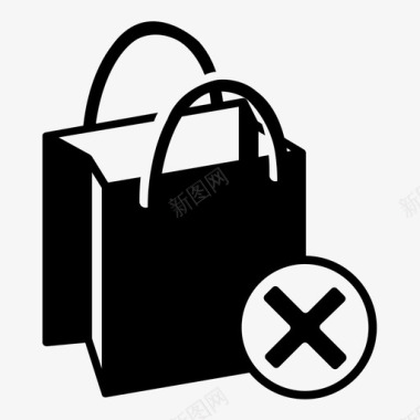 购物袋退货零售图标图标