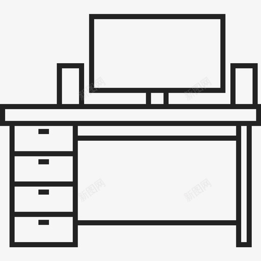 办公桌工作区桌子图标svg_新图网 https://ixintu.com 办公室 办公桌 工作区 显示器 桌子 桌面 计算机 隔间