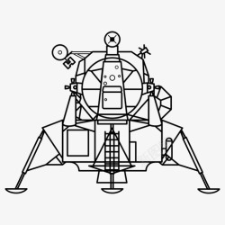 按脚器阿波罗登月器太空船图标高清图片