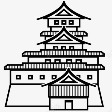 西罗日本城堡塔图标图标