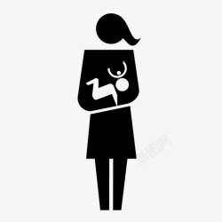 家庭关系母乳喂养妇女哺乳图标高清图片
