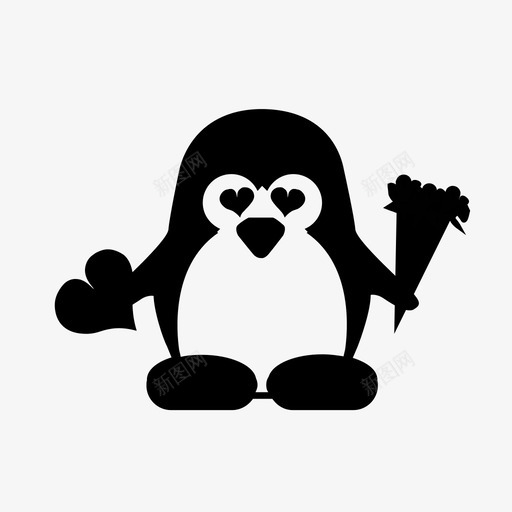 浪漫的企鹅企鹅图标svg_新图网 https://ixintu.com 企鹅 浪漫的企鹅