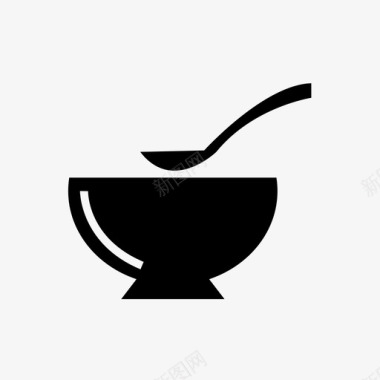 碗碗和勺子食物图标图标