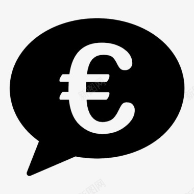 欧元交易谈话言论泡沫图标图标