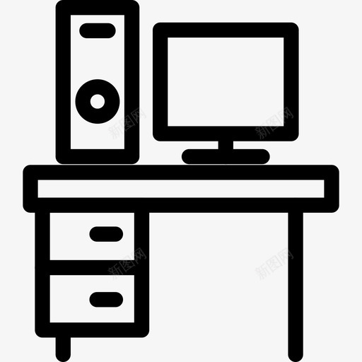 工作站计算机台式机图标svg_新图网 https://ixintu.com 个人计算机 办公室 台式机 家庭办公室 家用计算机 工作站 计算机