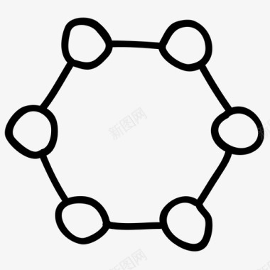 分子科学手绘涂鸦图标图标