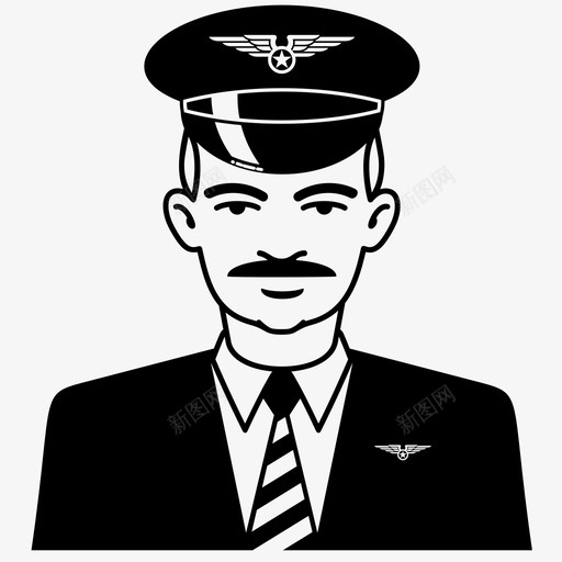 飞行员旅行者职业图标svg_新图网 https://ixintu.com 人物 工作 帽子 旅行者 职业 胡子 飞行 飞行员