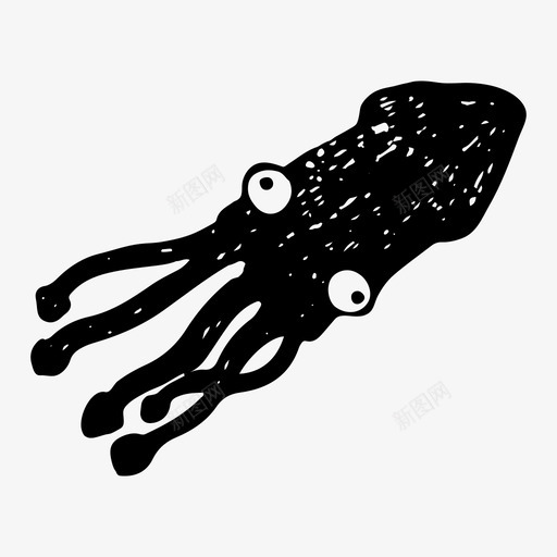 鱿鱼游泳海图标svg_新图网 https://ixintu.com 动物 大自然 巨型鱿鱼 水 海 海洋 游泳 章鱼 简单的东西 鱿鱼