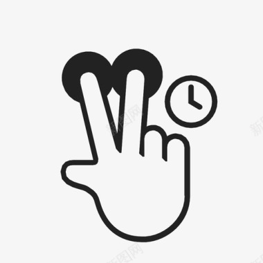 用两个手指轻按并按住用两个手指按住交互式图标图标