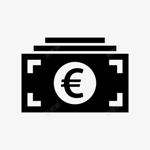 货币购物工资图标svg_新图网 https://ixintu.com 付款 兑换 工资 欧元 法定货币 硬币 纸币 货币 购物