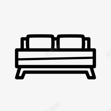 床沙发双人床图标图标