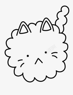 毛绒绒的猫云猫可爱的猫胡须图标高清图片