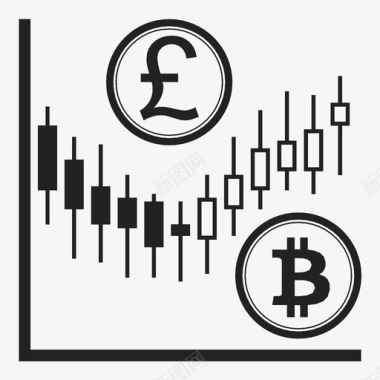 英镑比特币贸易货币外汇图标图标