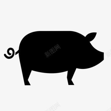 猪熏肉臭猪肉图标图标