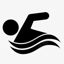 游泳标识游泳游泳池大海图标高清图片