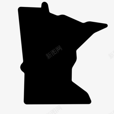 明尼苏达州州州地图图标图标