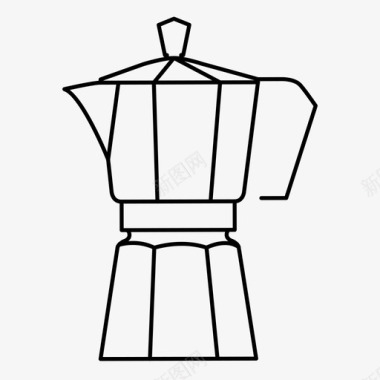 莫卡壶咖啡师咖啡图标图标