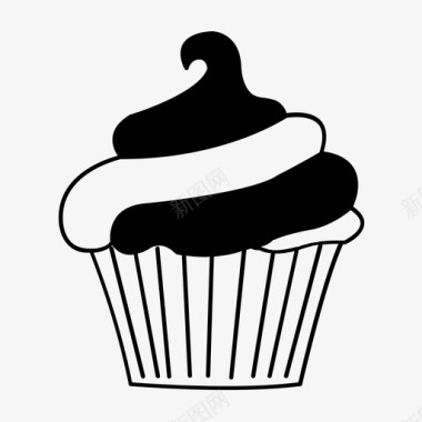 采购产品纸杯蛋糕快速面包麸皮松饼图标图标