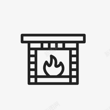 壁炉火炉暖气图标图标