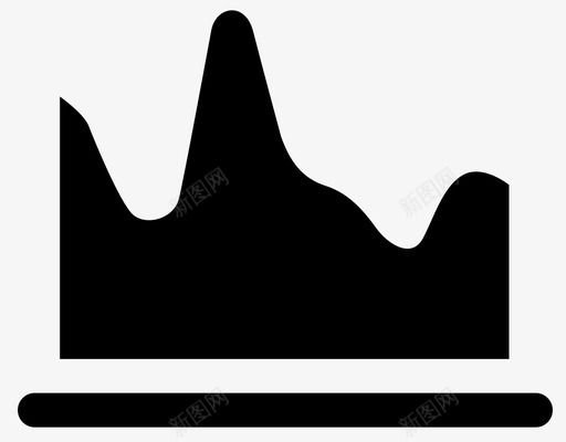 带基线的面积图图标svg_新图网 https://ixintu.com 带基线的面积图