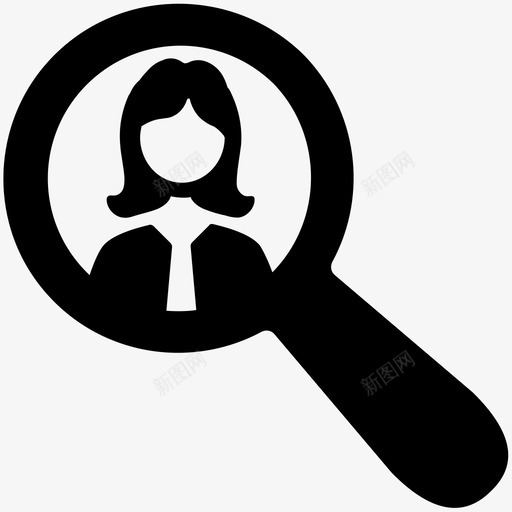 找人放大镜搜索人图标svg_新图网 https://ixintu.com 找人 搜索人 搜索女性用户 放大镜 用户搜索