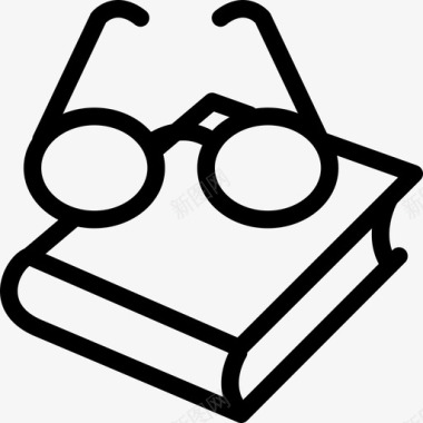 书房眼镜书和眼镜图标图标