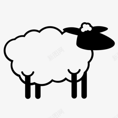 绵羊农业动物图标图标