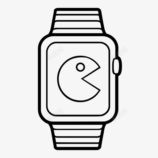 智能手表可穿戴设备play图标svg_新图网 https://ixintu.com apple watch pacman play 乐趣 可穿戴设备 智能手表 游戏 腕表