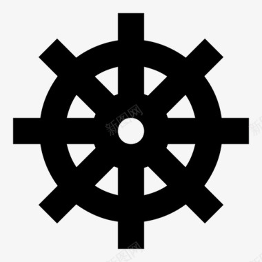 船轮方向盘简单图标图标