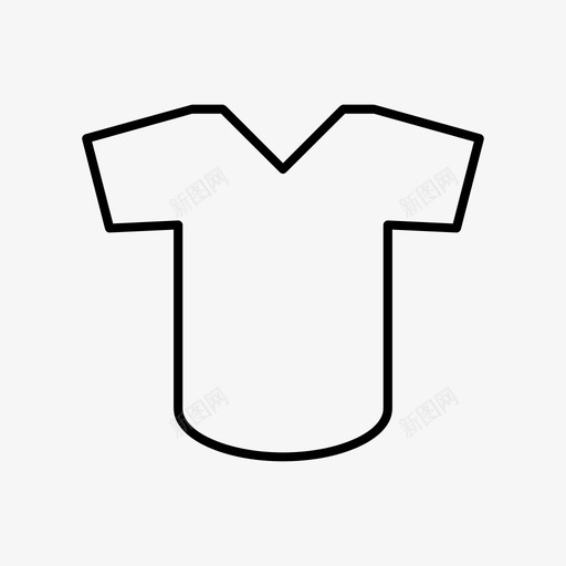 v领t恤短袖图标svg_新图网 https://ixintu.com t恤 v领 休闲 服装 服装和时尚 棉质 短袖