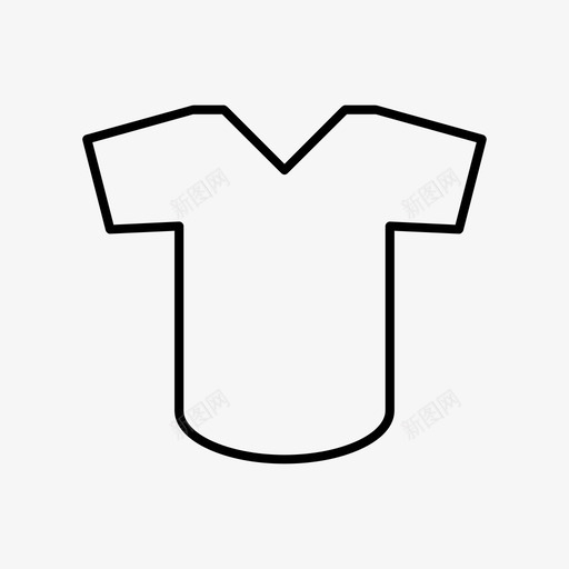 v领t恤短袖图标svg_新图网 https://ixintu.com t恤 v领 休闲 服装 服装和时尚 棉质 短袖