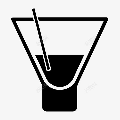 带吸管的小鸡尾酒玻璃器皿图标svg_新图网 https://ixintu.com 带吸管的小鸡尾酒 玻璃器皿