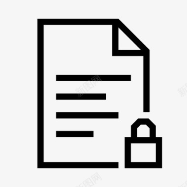 锁定文档安全文件加密文档图标图标