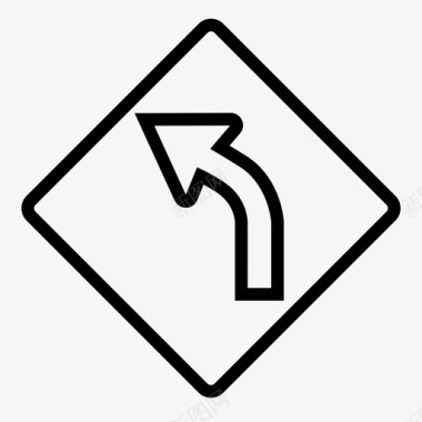 左弯道路标箭头人图标图标