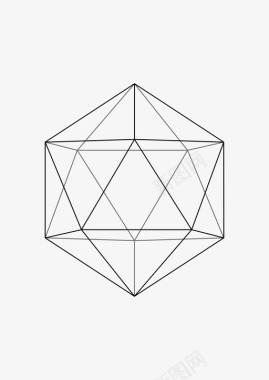 二十面体几何体六边形图标图标