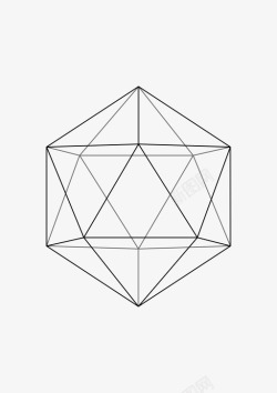 柏拉图二十面体几何体六边形图标高清图片