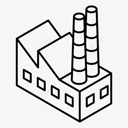 工厂中风烟雾图标svg_新图网 https://ixintu.com 中风 企业 公司 工厂 最小 烟雾 生产 管道 织物 轮廓