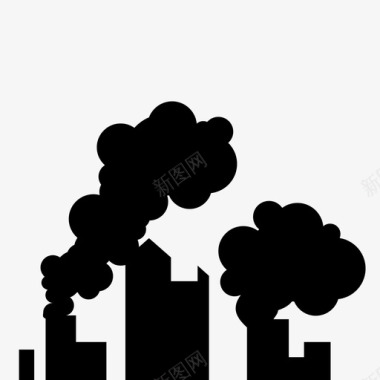 污染碳城市图标图标