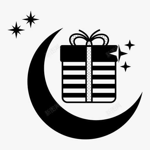 礼物星星火花图标svg_新图网 https://ixintu.com 圣诞节 庆祝 拉姆赞 捐赠 斋月 新月 星星 火花 礼物