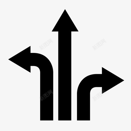方向路标路线图标svg_新图网 https://ixintu.com 右侧 拾取 方向 直行 街道 路径 路标 路线 道路