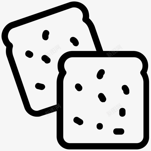 面包切片面包面包片图标svg_新图网 https://ixintu.com 三明治 切片面包 吐司 面包 面包房 面包片 面筋 食物 饼干