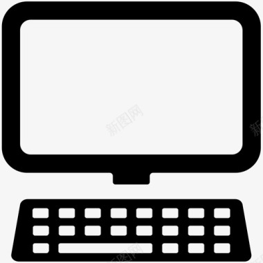 计算机微型计算机显示器和键盘图标图标