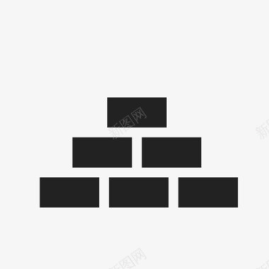 砖块金字塔水平图标图标