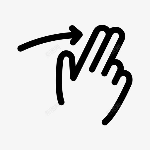 向右滑动两个手指触摸屏图标svg_新图网 https://ixintu.com 两个手指 交互 向右滑动 手 手势 拇指 点 触摸屏
