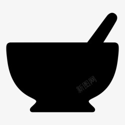 粉碎粉末研钵和研杵乌斯特尼斯粉碎图标高清图片