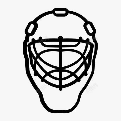 曲棍球面罩运动安全图标svg_新图网 https://ixintu.com 头盔 守门员面罩 安全 曲棍球面罩 运动 防护
