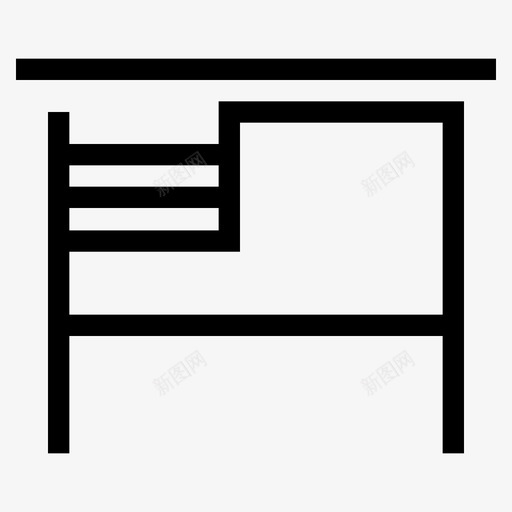 书桌家具办公室图标svg_新图网 https://ixintu.com 书桌 储藏室 办公室 家具 带抽屉的桌子