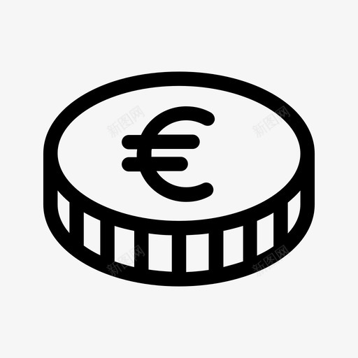 硬币货币欧元图标svg_新图网 https://ixintu.com 余额 兑换 支付 概述的界面元素 欧元 欧元硬币 现金 硬币 货币